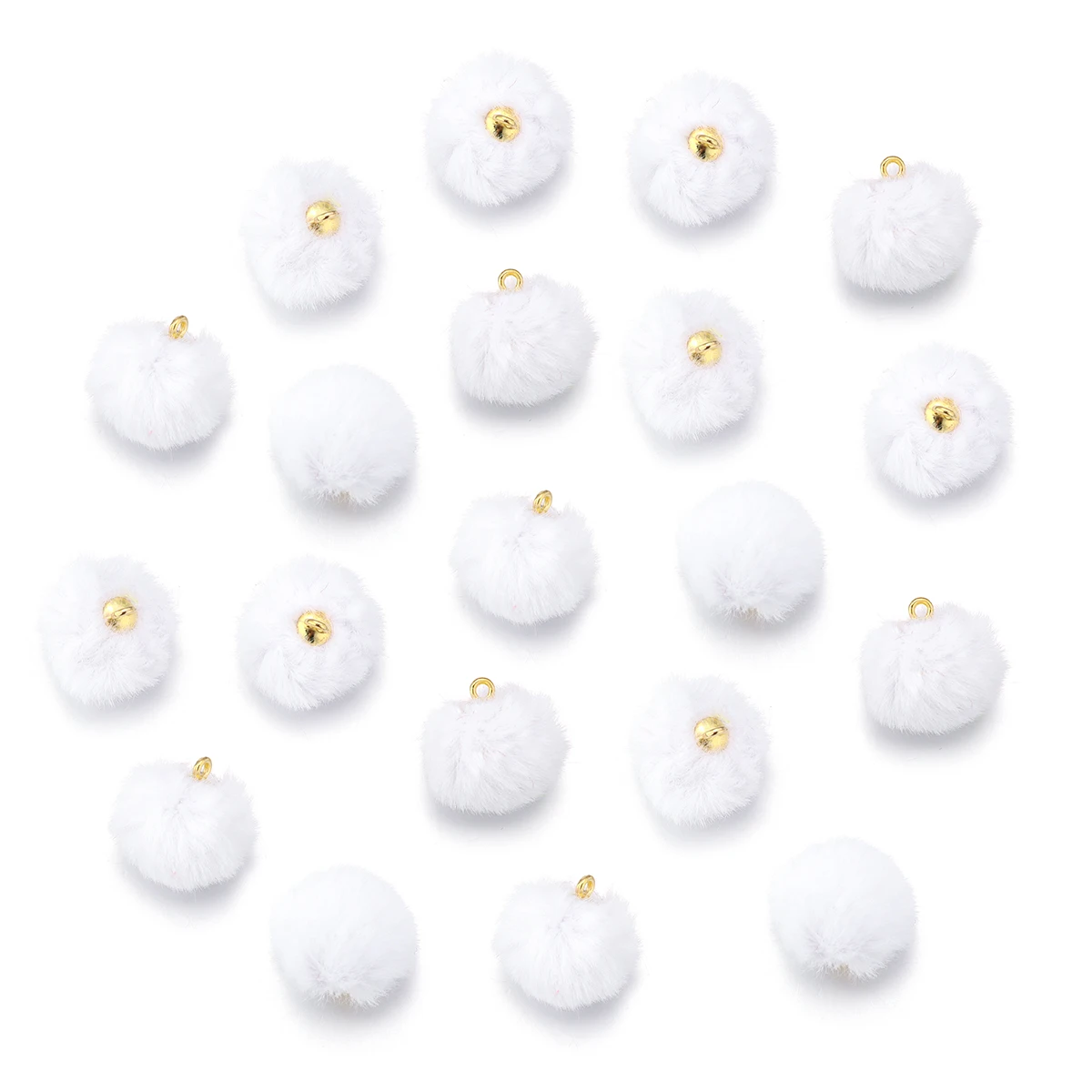 20pcs Plush Fur Covered Ball Beads Charms Imitation Rabbit Fur Pompom Pendant For Jewelry Making DIY Necklace Bracelets Earrings image 3