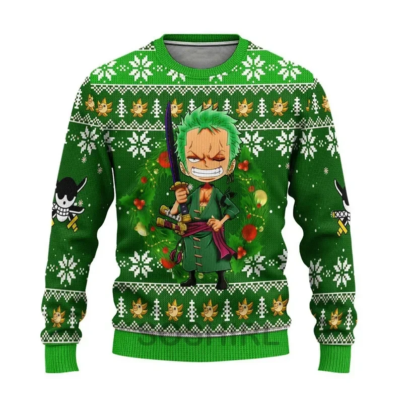 Hip Hop Streetwear Men's Charlotte Linlin Anime 3D Fashion Christmas Sweater Pullover Funny Ugly Christmas Wool Sweatshirt