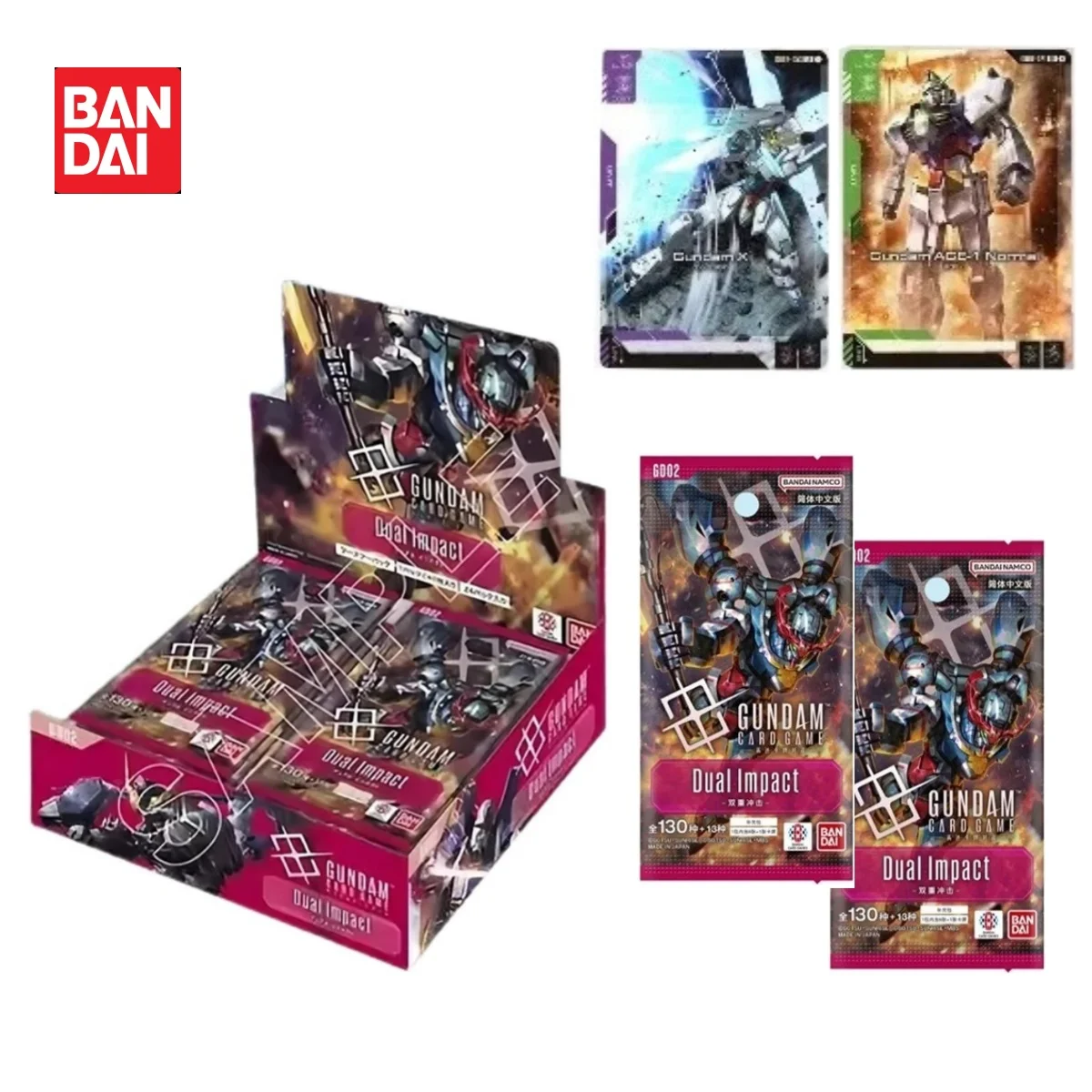 

Bandai Mobile Suit Gundam Card Game Booster Pack GD02 Dual Impact Chinese Version Anime Peripheral Collection Cards Kids Gifts