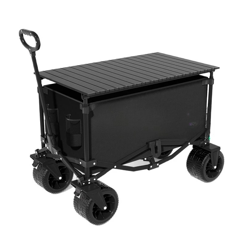 

Outdoor trolley picnic camping cart folding gather camping trailer stall cart portable camp