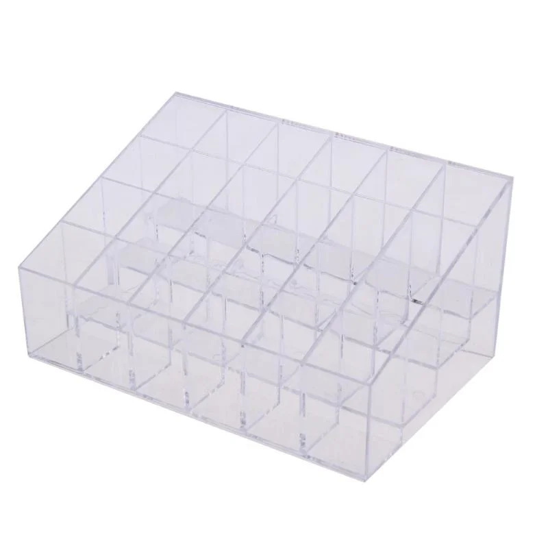 24 Grid Acrylic Lipstick Holder Lipstick Display Stand Holder Lipstick Stand Case Makeup Organizer Cosmetic Jewelry Storage Box