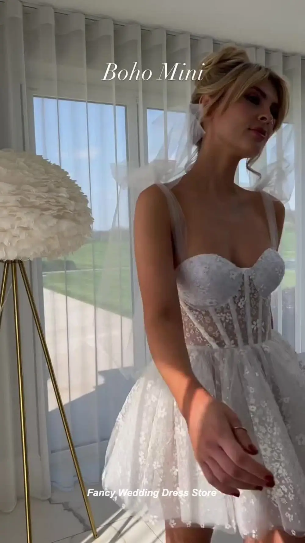 Vestido de novia corto hasta la rodilla con estampado de flores de encaje de Arabia Saudita, minivestido de novia Sexy elegante con guantes, vestidos de fiesta de noche de línea A