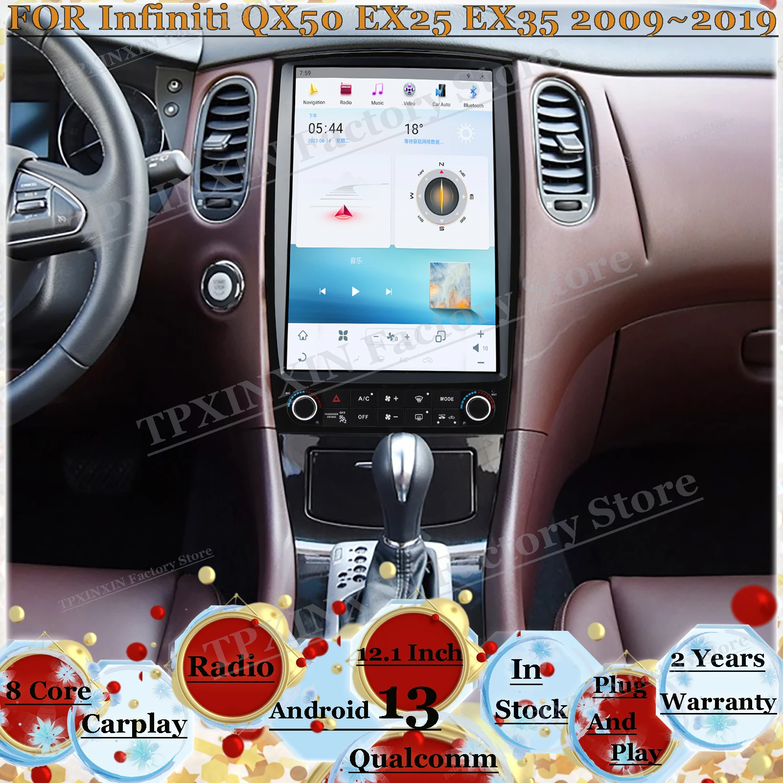 

Automotive Multimedia Android For Infiniti QX50 EX25 EX35 2009 2010 2011 2012 2013 2014 2015 2016 2017 2018 2019 GPS Head Unit
