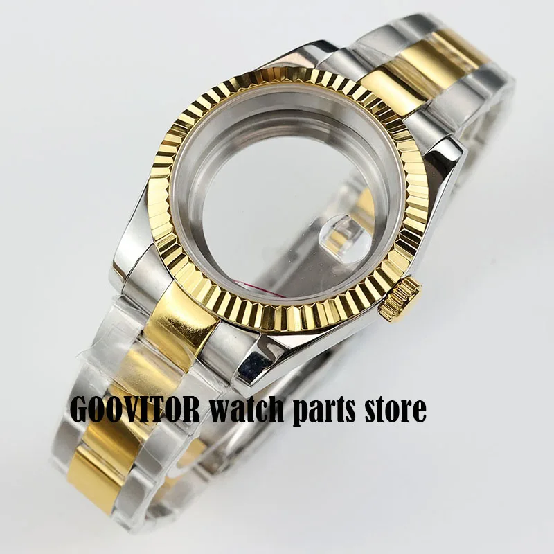 

36mm 39mm nh35 watch case and oyster bracelet sapphire stainless steel for datejust NH35 NH36 movement 28.5mm dial waterproof