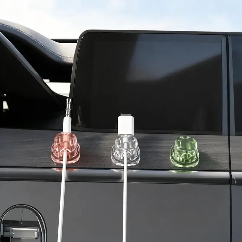 Self Adhesive 360° Rotatable Cable Clips Fit Most Cords Durable Wire Organizer for Desktop Office Car Cord Management