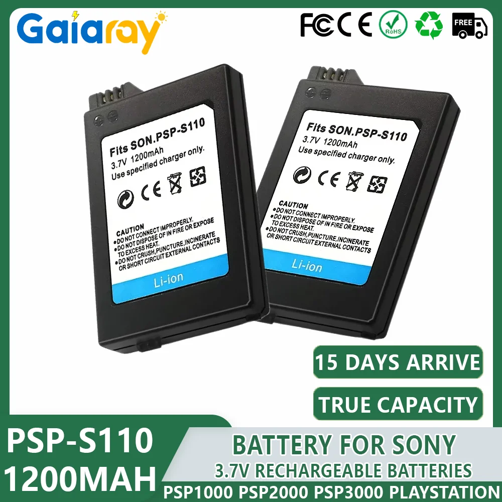 

1200mah Lithium Rechargeable Battery PSP-S110 Battery for Sony PSP2000 PSP3000 PSP 2000 PSP-S110 PlayStation Portable Gamepad