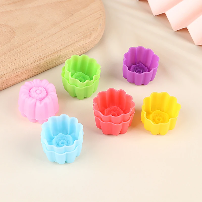 

10pcs Random Color Silicone Cake Mold DIY Silicone Cake Baking Mold Cup Cupcake Pudding Mold Kitchen Baking Mold