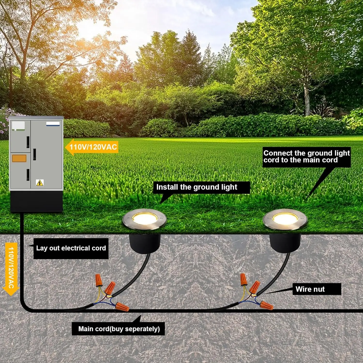 4er-Pack Bodeneinbauleuchten f – Outdoor Lighting Underground Wiring Bewertung und Preis