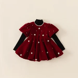 Kleider dicker Wollprinzessin für Kinder, Kinderkleidung, Mädchen, Weihnachtsfeier, Herbst, Winter, neu, 1-10 Jahre 6 Hauptverkaufskleiderparty 10 Jahre - №5