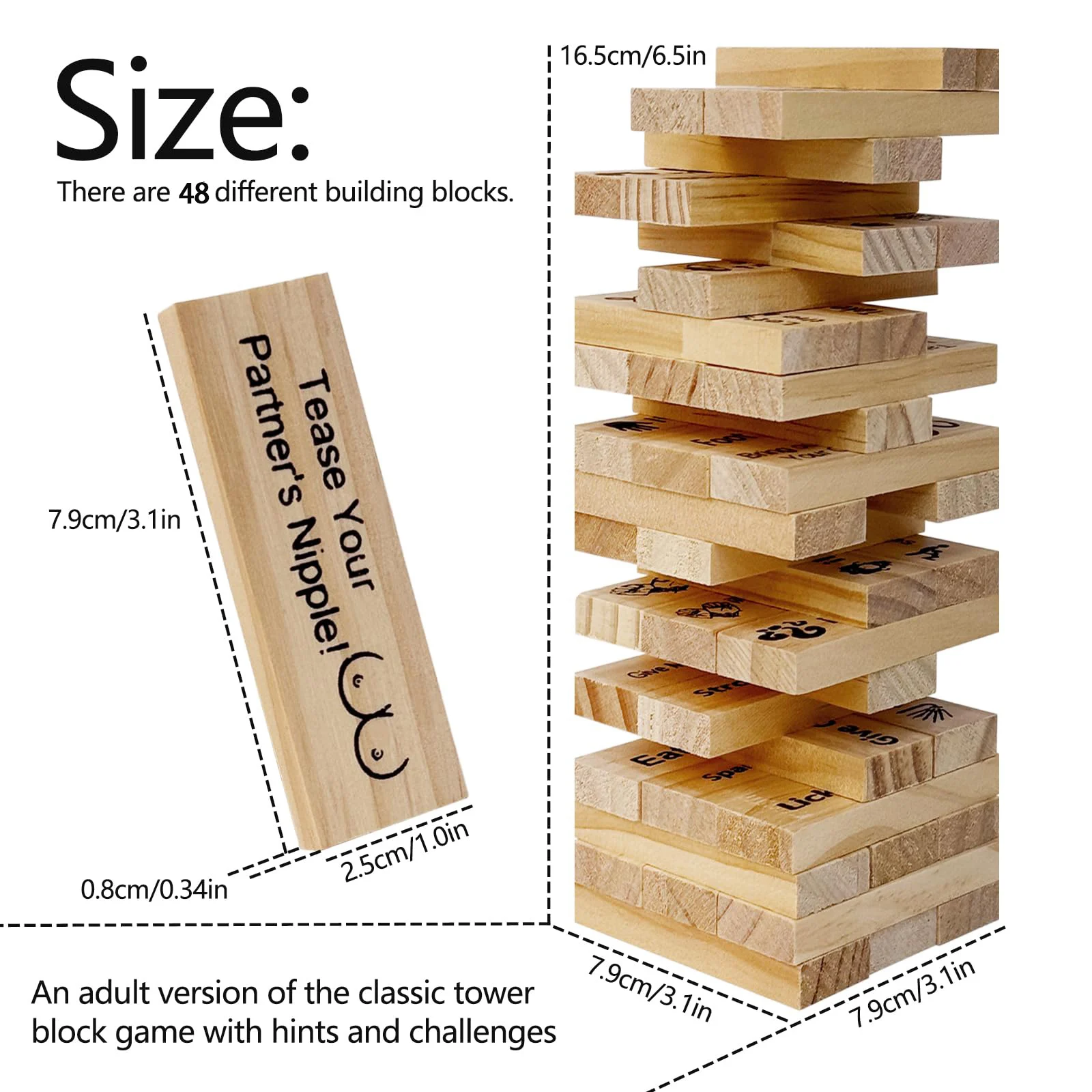 48 قطعة لعبة الالعاب العملاقة الجنسية للبالغين الجنس لعب عيد الحب تراجع برج التراص ألعاب كتلة خشبية للأزواج المثيرة حفلة SM كتلة