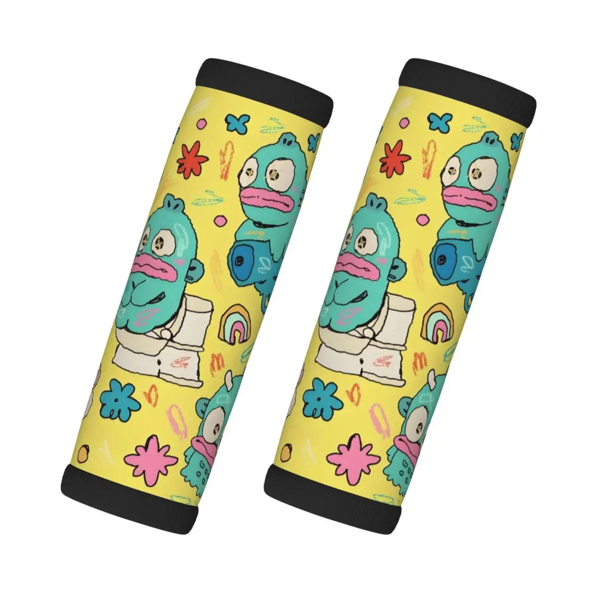 

Custom Hangyodon Cartoon Luggage Handle Wrap Suitcase Identifier 2 Pack For Door Handle