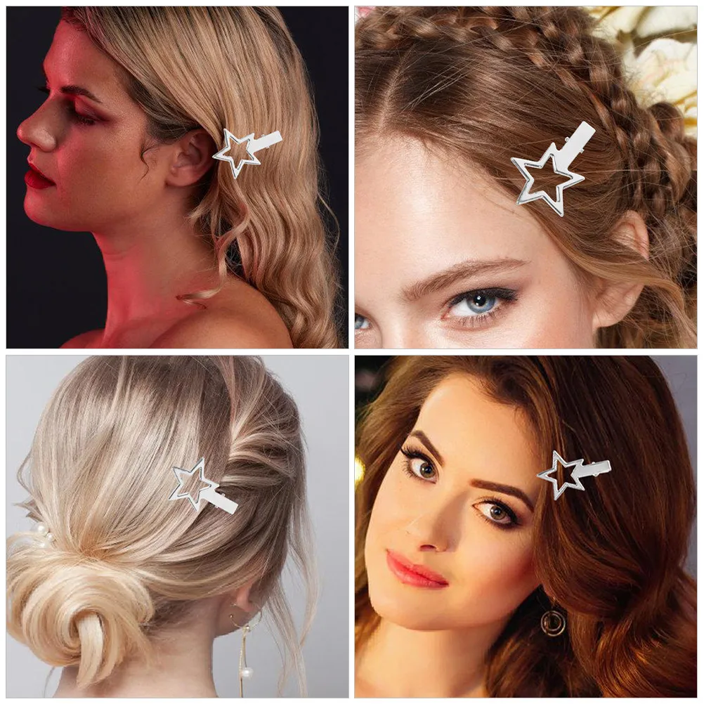 

20Pcs Star Hair Clip Metal Snap Clips Small Decorative Barrettes Cute Hairpins for Girls Women Daily Styling Star Hair Clips