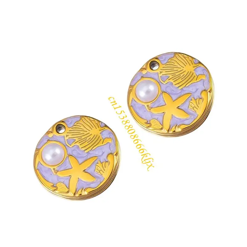 Sea Inspire Leaf Charm مجوهرات من الفولاذ المقاوم للصدأ صنع 2 قطعة 066C