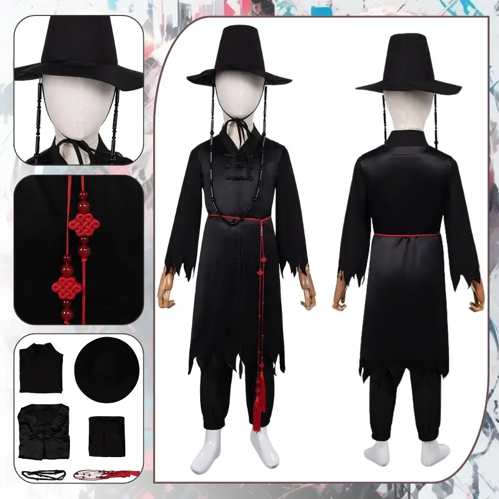 

Kids Boys Jinu Kpop Demon Hunters Saja Boys Cosplay Costume for Children Hat Roleplay Outfits Halloween Carnival Disguise Suit