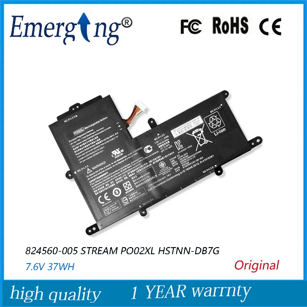 7.6V 37WH  New Laptop Battery PO02XL For HP Stream11-R015WN 11-R014WM HSTNN-DB7G