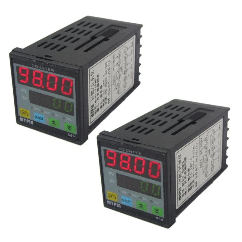 

Promotion! 2X MYPIN 4 Digital Counter Length Counter Length Meter Multi-Functional Intelligent 90-260V AC/DC Preset Relay Output