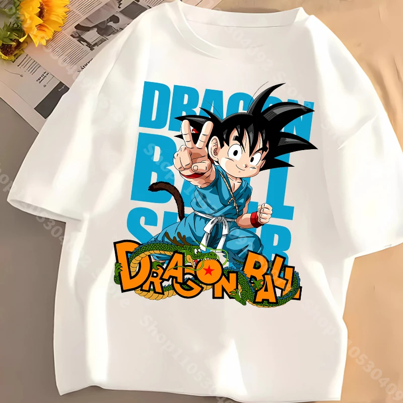 Dragon Ball Kinder-Kurzarm-T-Shirt aus Baumwolle, Sommer-Freizeit-T-Shirt für Jungen, Baumwoll-Rundhals-Oberteil mit Anime-Print, Cartoon-Pullover – Detail 7