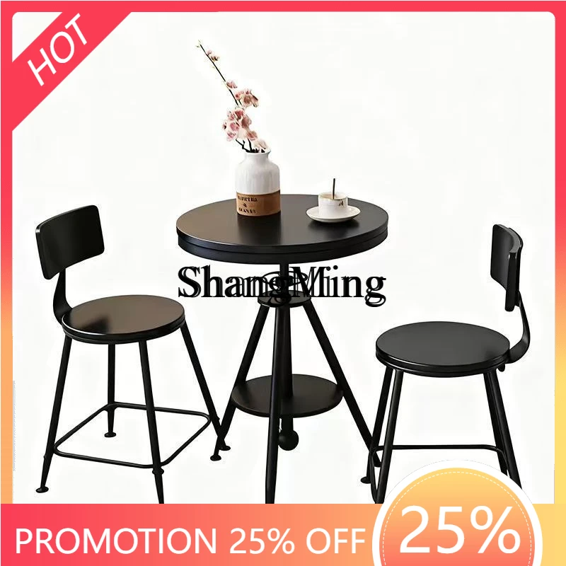 

Барный стул из кованого железа премиум-класса ZYY, комплект стол и стулья для кафе, высокий стул для бара