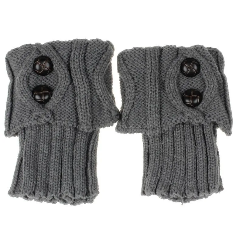 Herbst Winter frauen Neue Kurze Raute Flip 2-Taste Fuß Wärmer Gestrickte Wolle Socken Mode Boot Abdeckung Beinlinge – Detail 19