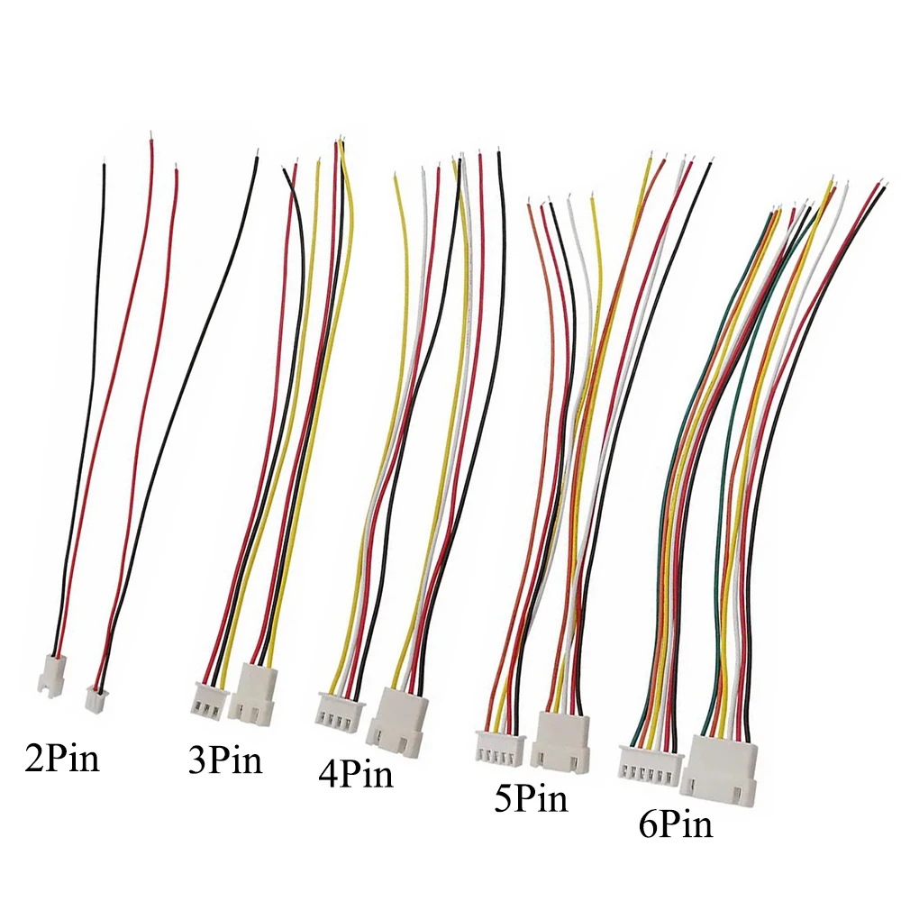 

10Pairs JST XH2.54 2.54mm Wire Cable Connector 2P/3P/4P/5P/6Pin Male Female Plug Socket 10cm 20cm Length 26AWG