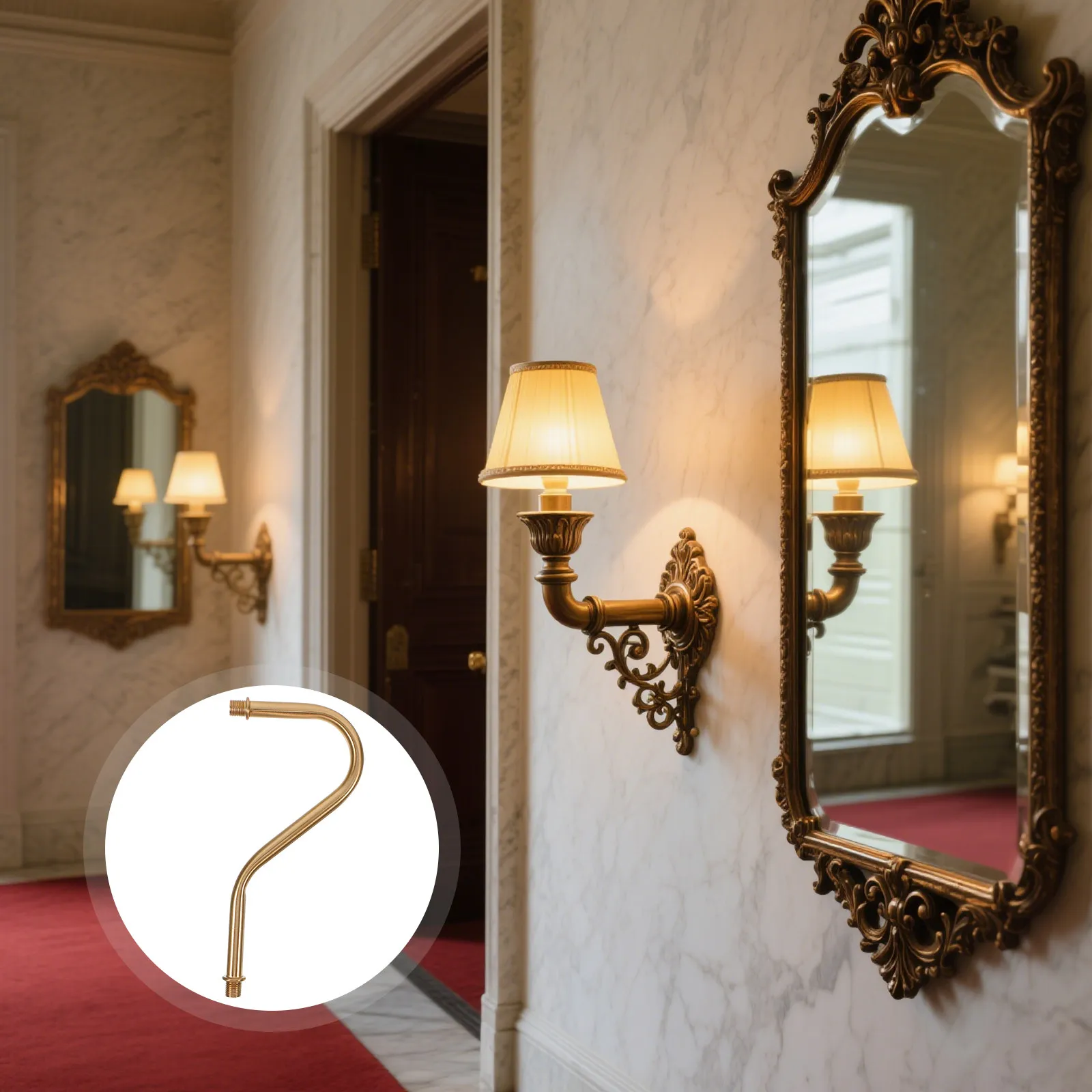 

Медный изогнутый шток для лампы, сменный железный элемент для DIY-светильников (настольных, напольных, настенных), аксессуар для освещения, декор для дома