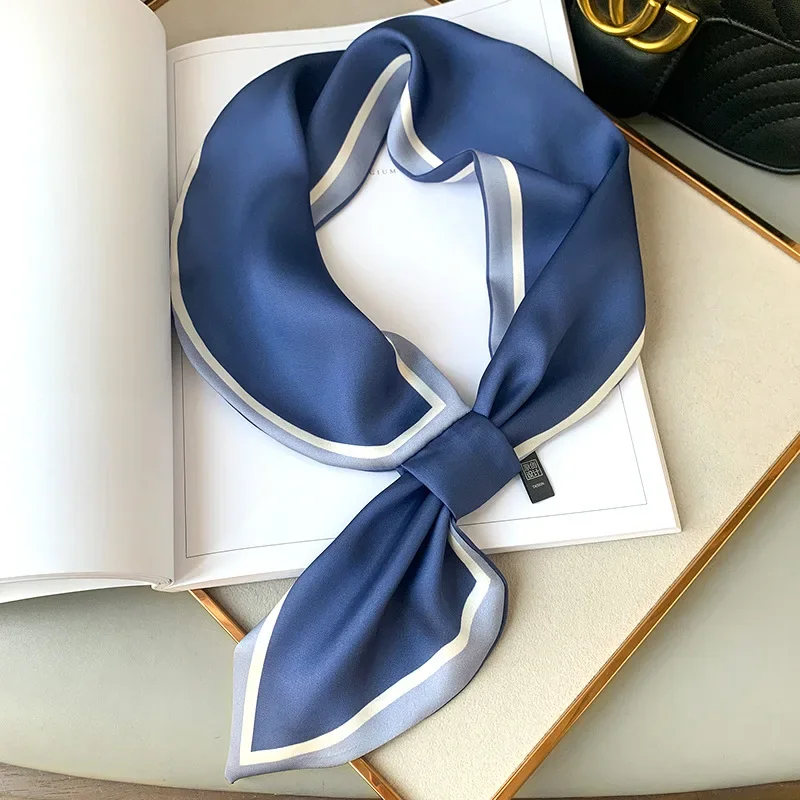 Elegant Skinny Silk Scarfs for Women Office Foulard Neckerchief Bag Ribbons Lady Neck Hands Ties Female Soft Satin Hairband Gift