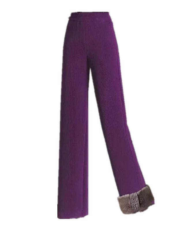 ارتفاع الخصر سروال قصير واسع الساق مريح Fce المرأة مستقيم الساق بنطلون تأثير التخسيس الخريف الشتاء وصول جديد