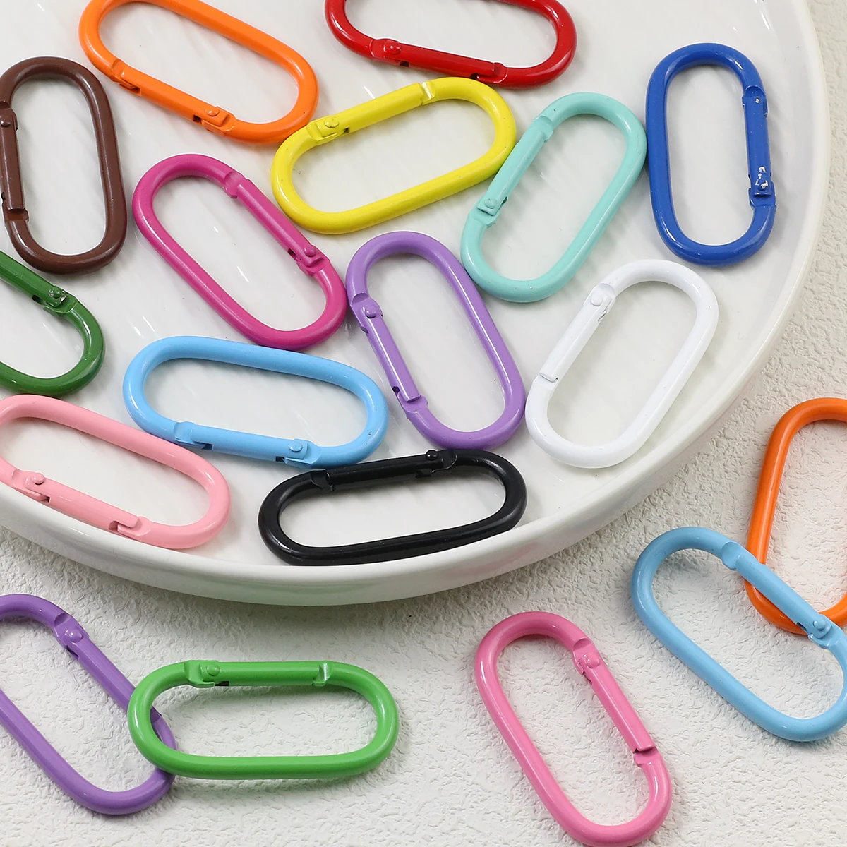 3~9PCS 25*50MM Baking Varnish Colour Zinc Alloy Spring Mountaineering Buckle For Making Keychain Pendant DIY Jewelry Accessories