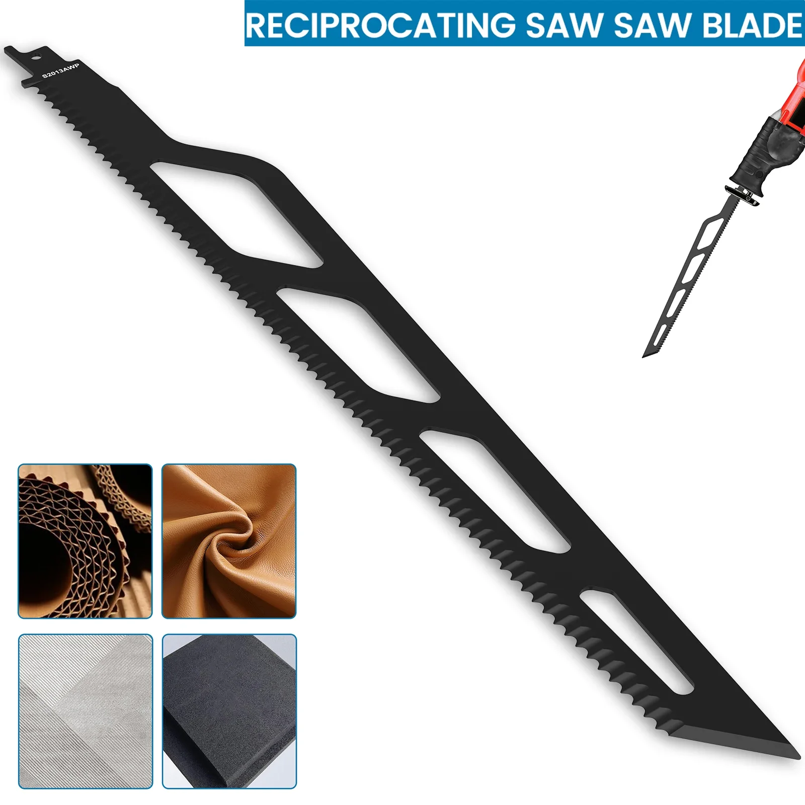 1 szt. 400mm Brzeszczoty do piły szablastej, piła szablasta, piła ręczna, uniwersalne do cięcia kartonu, dywanów, skóry, pianki, polistyrenu, brzeszczoty do piły, narzędzie