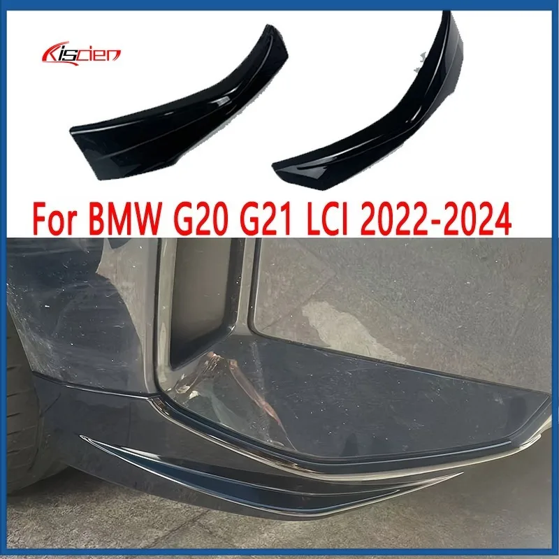 

For BMW G20 G21 (Not For i3 ) Facelift 2022-2024 BMW M340i Car Front Bumper Side Lip Spoiler Splitter Diffuser Corner Covers Kit
