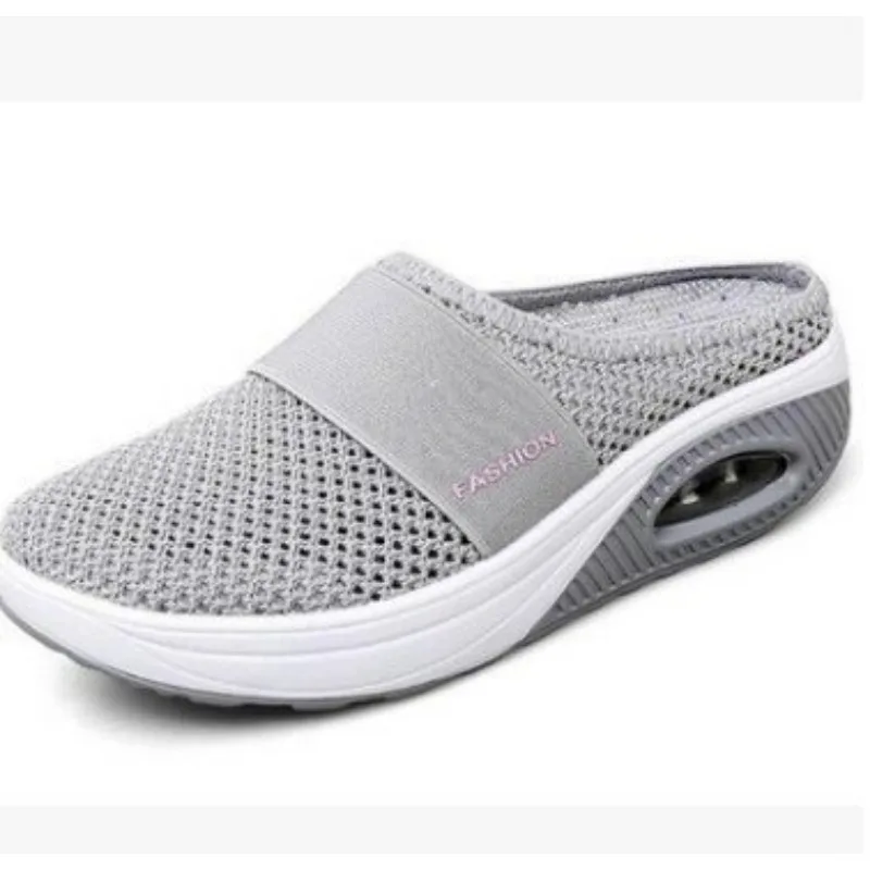 

Women Summer Slippers Air Mesh Slip-On Lazy Shoes Ladies Thick Sole Wedge Slippers Big Size Orthopedic Diabetic Slippers 여성샌들