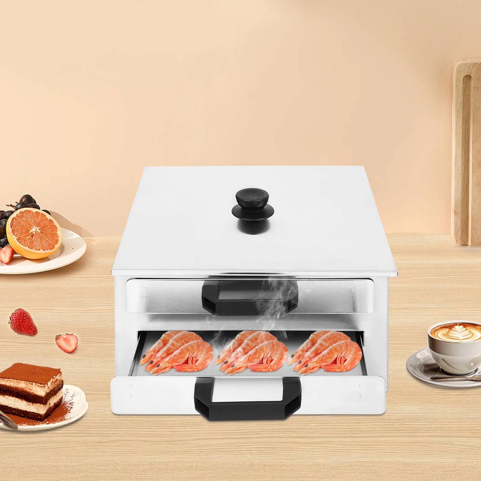 Rice Noodle Rolls Machine, 304 Stainless Steel Double Layer Cheong Fun Steamer for Home Kitchen