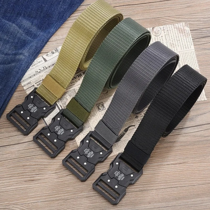 2 pçs cinto tático de liberação rápida para ao ar livre unisex de alta qualidade material de náilon macio cintura esportes caminhadas conforto acessório