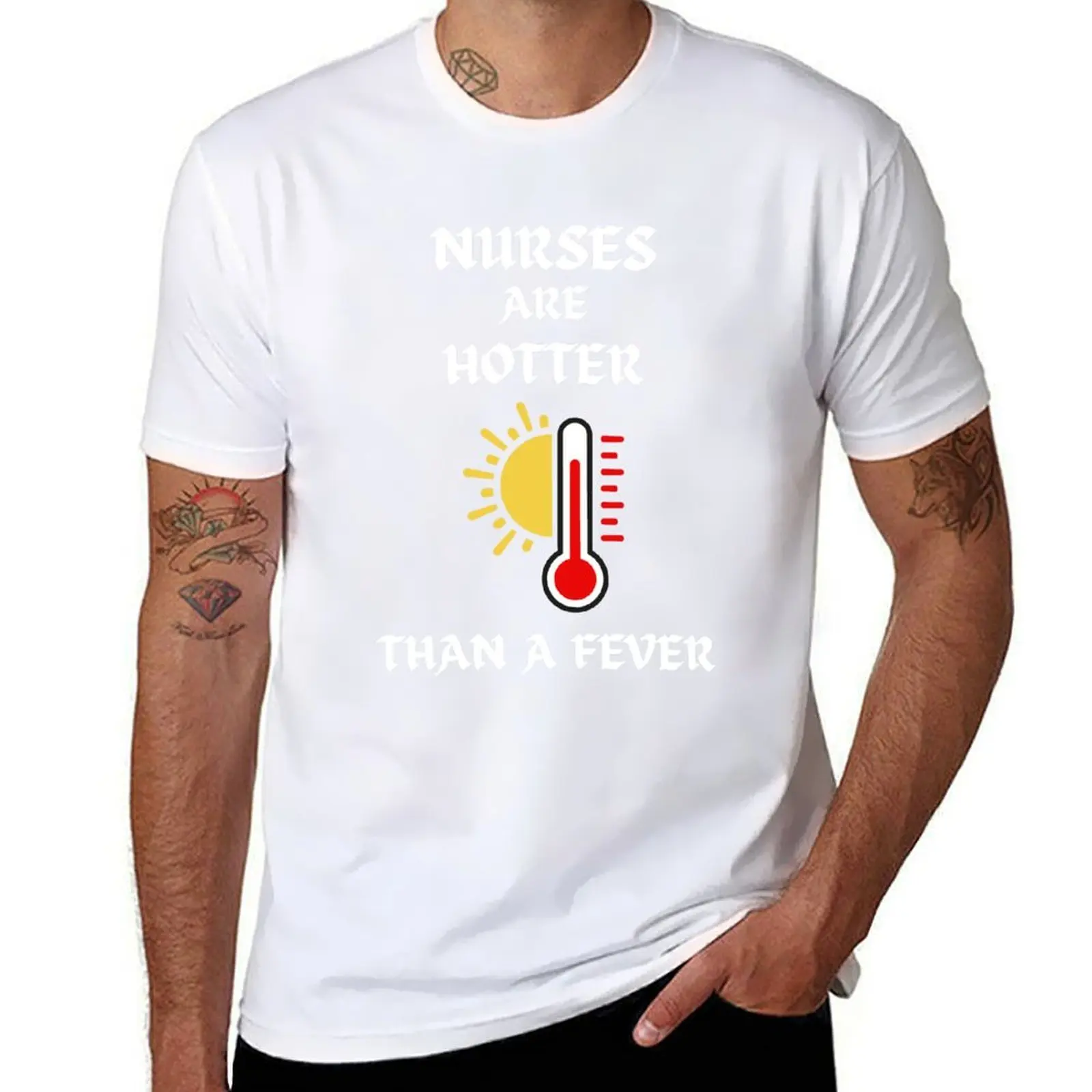 Nurses are hotter than a fever T-Shirt Gym Wear Breathable Short Sleeve Tee