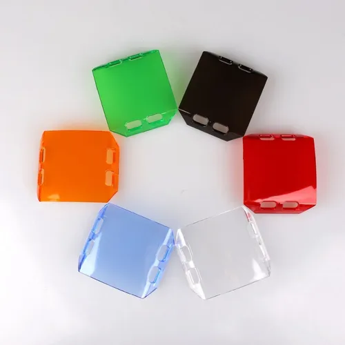 Imagen 2 del producto Cubierta protectora de lente ámbar, negra, roja, azul, verde, transparente, 2,6 "", a prueba de polvo, protección para luz Led de trabajo de 4""