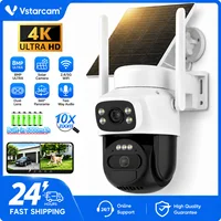Vstarcam 8MP Dua l Lens Solar WIFI Security Cameras With Solar Panels PIR Human Detection Night Vision Battery CCTV Camera