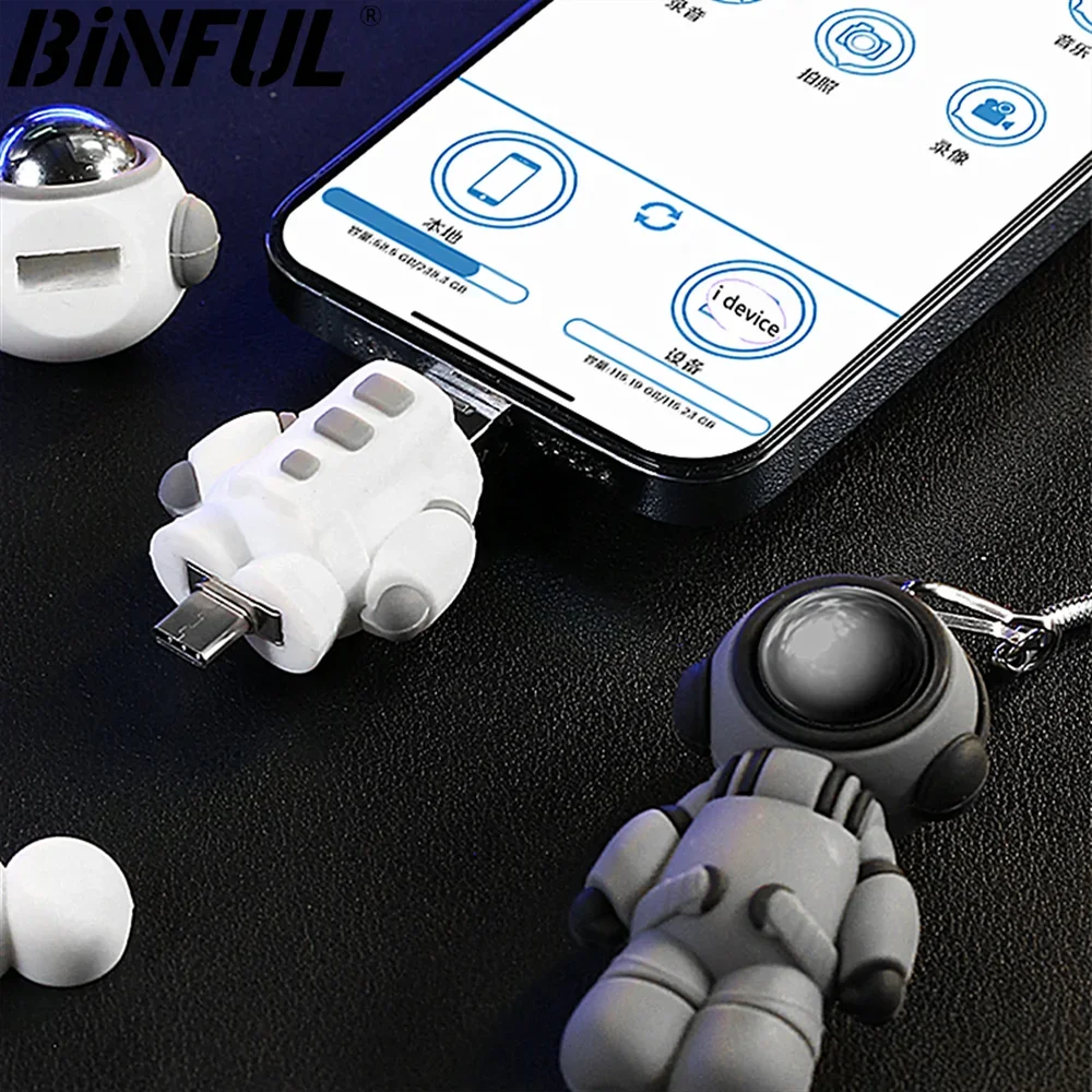 The only astronaut 2TB 1TB OTG Flash Drive 3.0 512GB Photo Memory Stick External Storage for iPhone/PC/iPad/Android Mirco Type-c