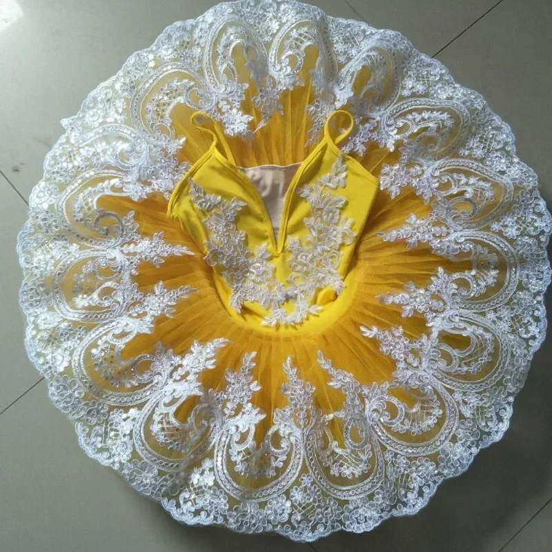 Robe de danse de Ballet à paillettes pour femmes et adultes, Tutu, vêtements de scène pour enfants, robe de danse du lac des cygnes, Costumes