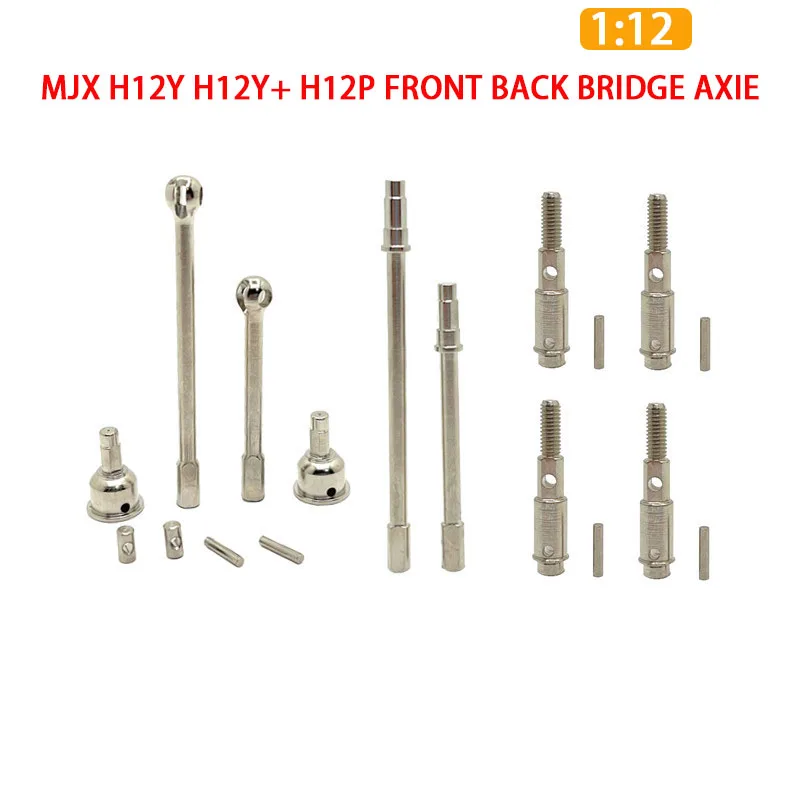 Metal Upgrade Front Rear Wheel Axle For MJX Hyper Go H12Y H12Y+ H12P RC Model Crawler Car Truck Buggy Upgrade Accessories
