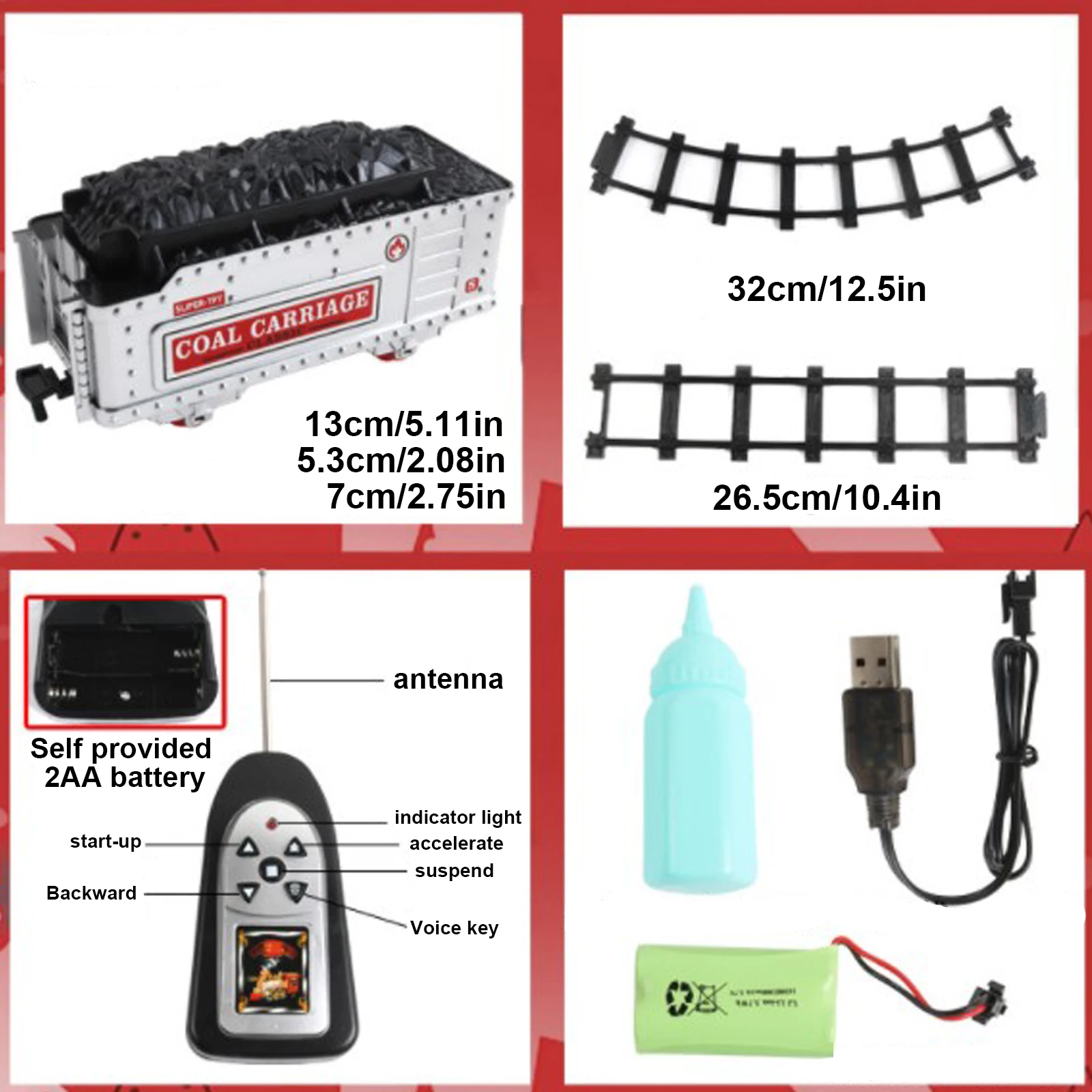 Christmas Series Classical Remote Control Small Train Tracks Electric Steam Track Train Model Lights Children's Holiday Gifts