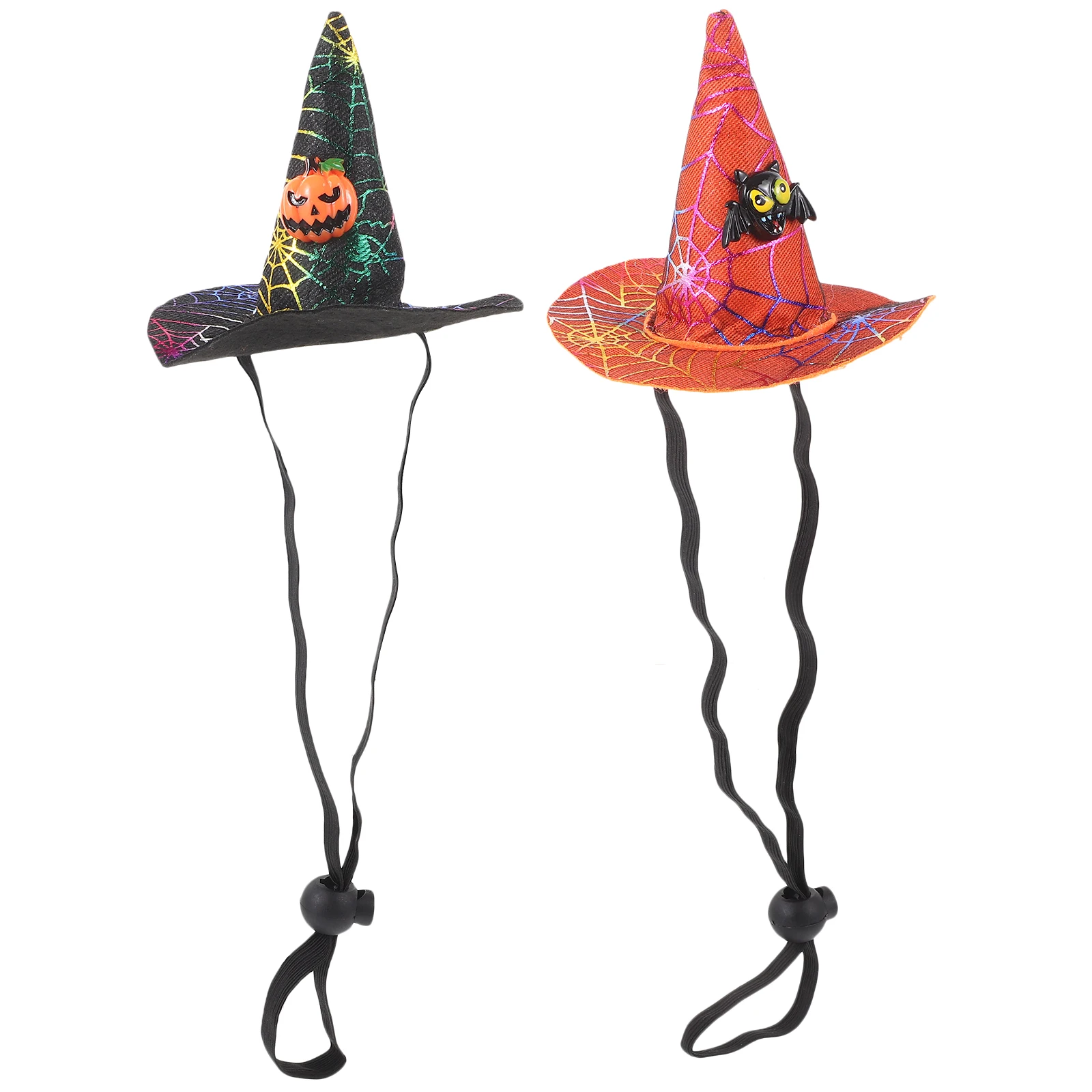 

2 Pcs Pet Hat Witch for Dog Halloween Costume Cat Has Costumes Decorative Headdress Hats Adjustable