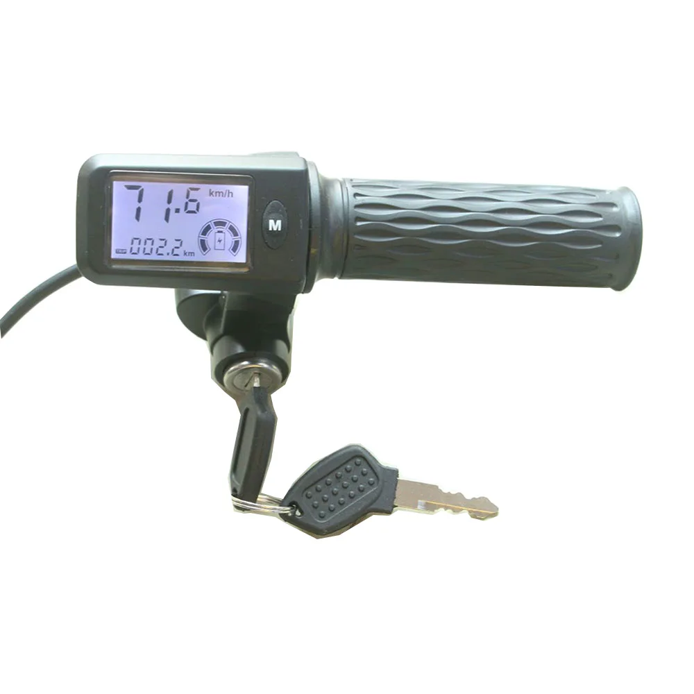 24V 36V 48V 60V 72V Electric Bike Scooter Throttle LCD Display Show Speed and Mileage and Battery Power