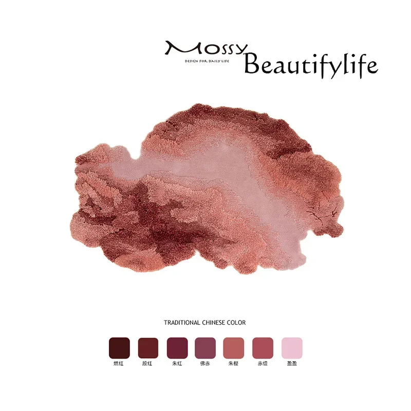 Z Handmade Pink Beauty Fiber Art Three-dimensional Suede French Bedroom Living Room Water Red Villa Carpet