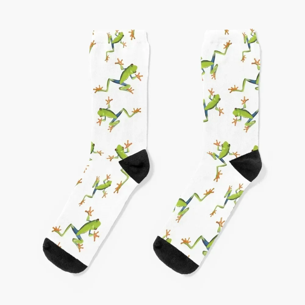 

Greenery tree-frog Socks Thermal man winter golf bright garter Luxury Woman Socks Men's