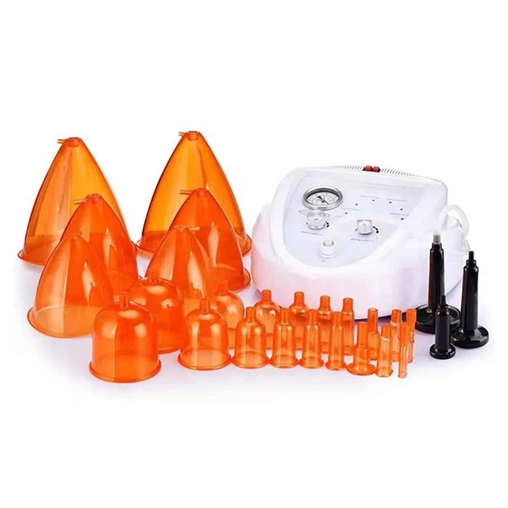Vacuum Therapy Machine Vacuum Cupping Massager Cupping Treatment Set Breast Enhancement Buttock Lifting 24 Cups and 3 Pumps.