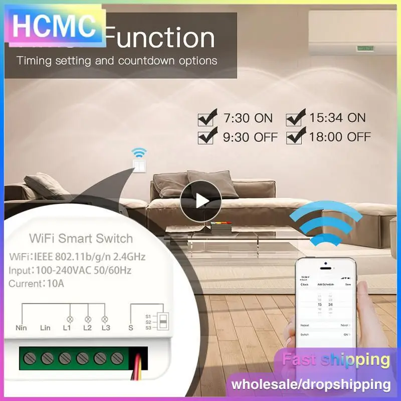 Tuya WiFi Smart Switch 3-kanaals Smart Home Draadloze breker Voice Timer Relais Smart Life APP Afstandsbediening voor Alexa