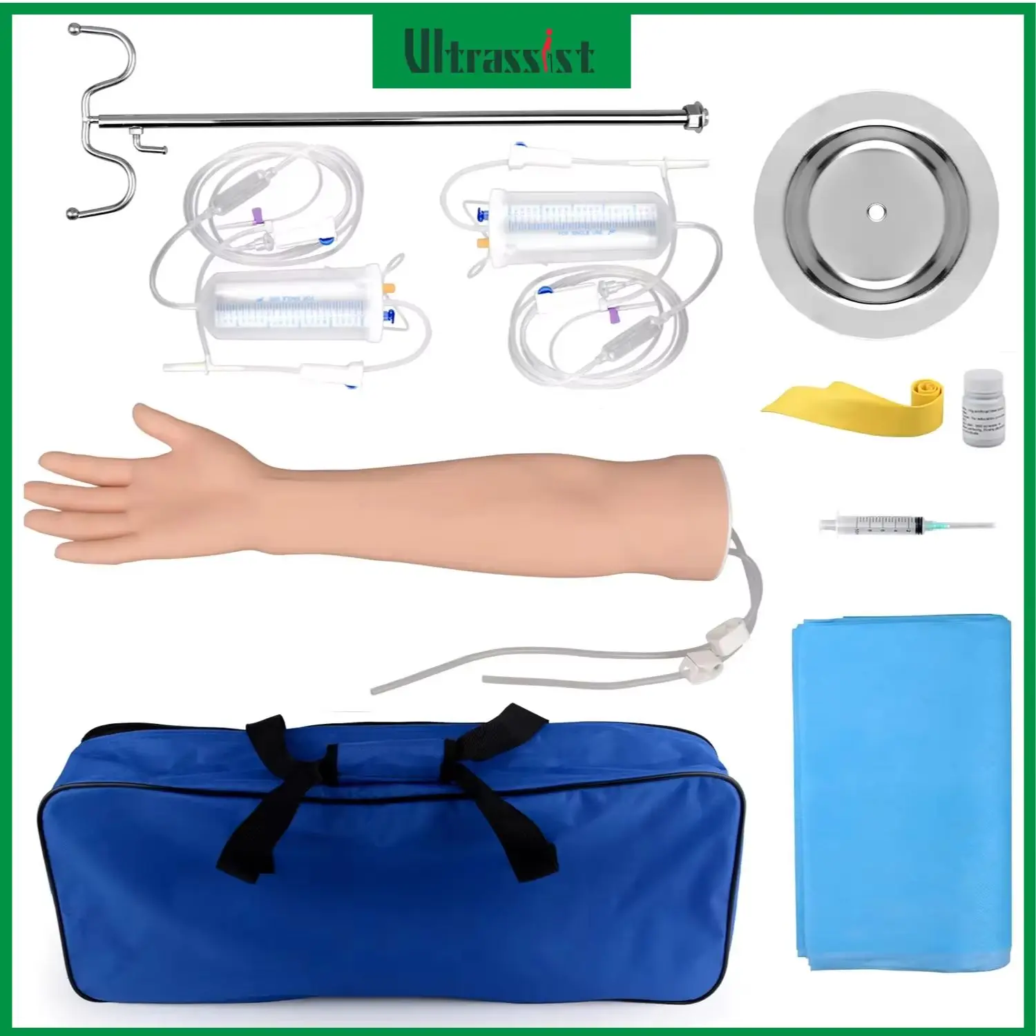 

Ultrassist Adult Phlebotomy Practice Arm Kit with Veins Blood Draw Venipuncture Training for Medic Education Demonstration Only