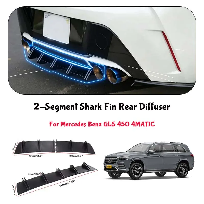 For Mercedes Benz GLS 450 4MATIC Shark Fin Rear Diffuser Split Chassis Spoiler Auto Aerodynamic Parts Aerodynamic Modification