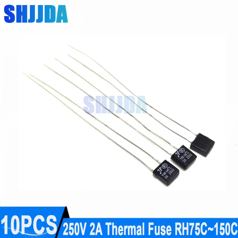 10Pcs Thermal Fuse Fan Motor 2A 250V RH 92 95 102 105 110 115 120 125 130 135 140 145 150 degree LED Thermal Fuses Fusiable