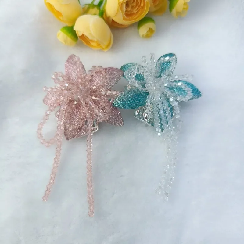 Fancy Beads for Diy Pens New Vitange Bead Pink Flower Bow Tassel DIY Bead Pen Bracelet Necklace Phone Chain Jewelry Accessories view 2
